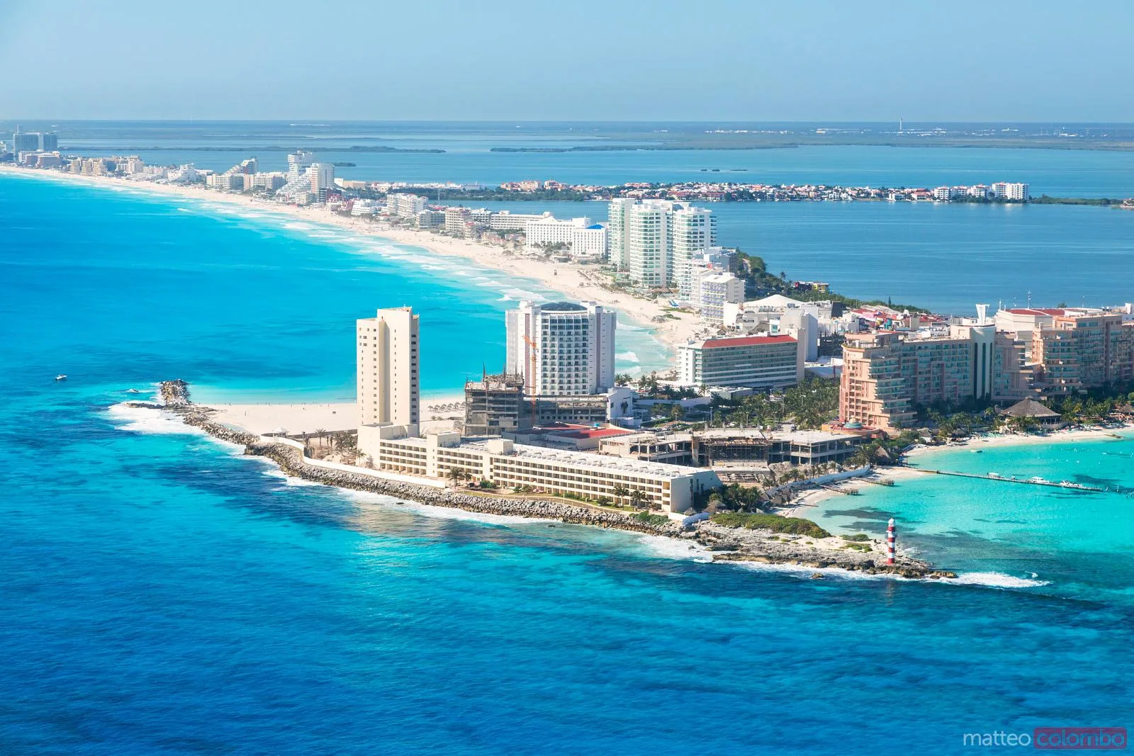 Vista aérea de la costa de Quintana Roo