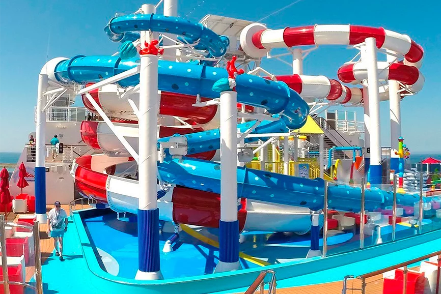 Kids on water slide